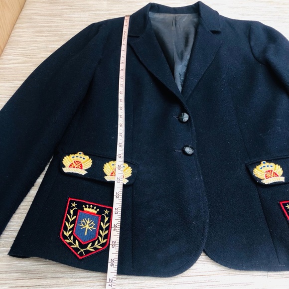 Vintage NCI Collections Navy Wool Blazer with Patches - Picture 11 of 16